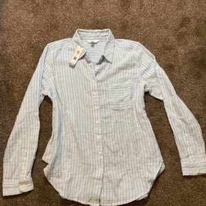 Time and tru Blue and white striped shirt
